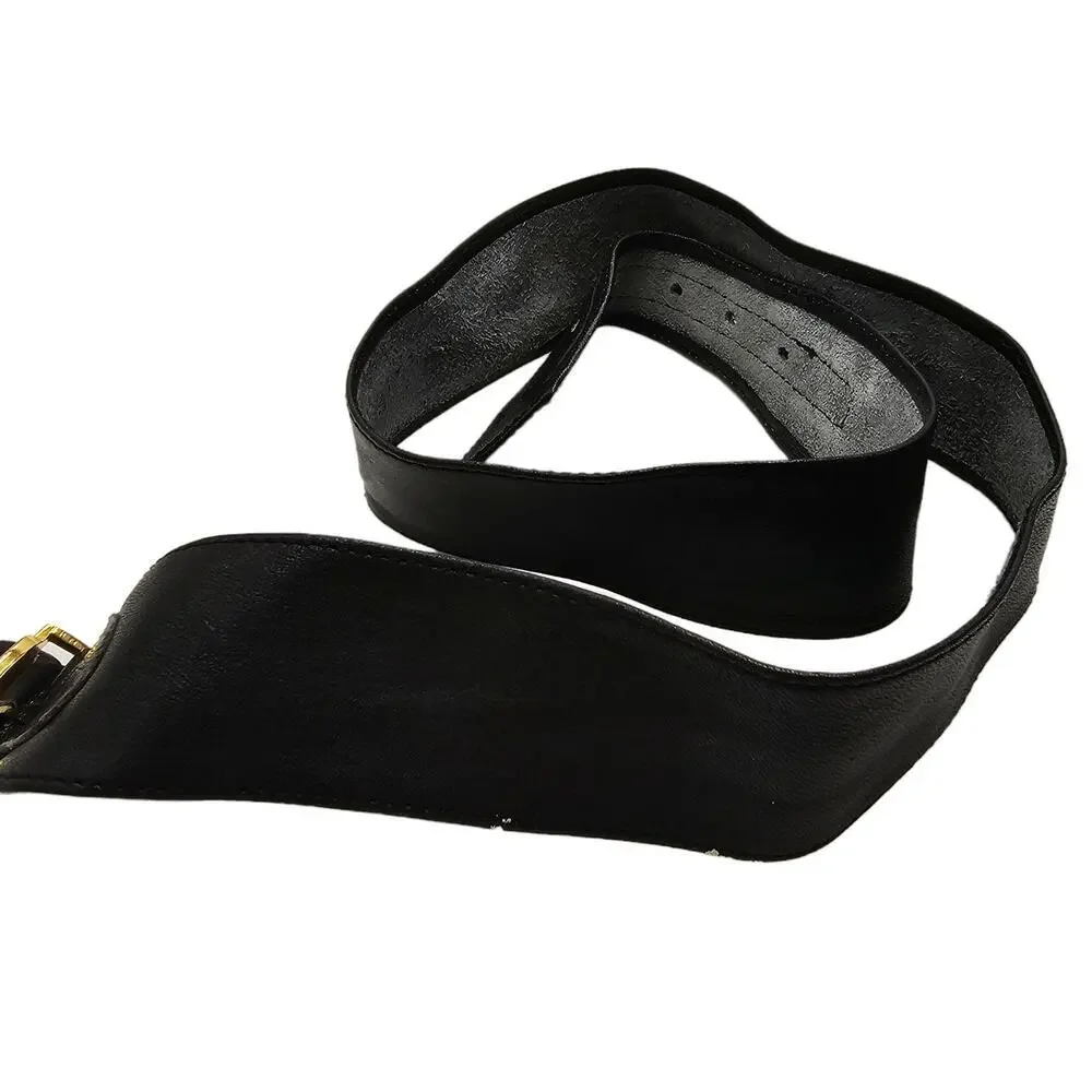Christian Dior Black Leather Belt Womens Size Small Vintage Elegance Dressy Gold